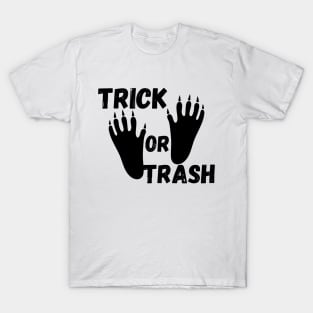 TRICK OR TRASH Raccoon Footprint T-Shirt